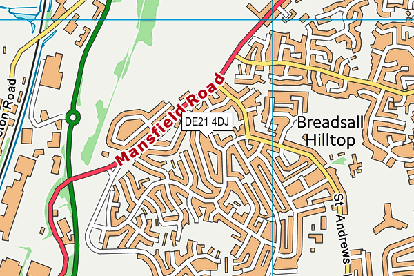 DE21 4DJ map - OS VectorMap District (Ordnance Survey)