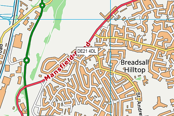DE21 4DL map - OS VectorMap District (Ordnance Survey)