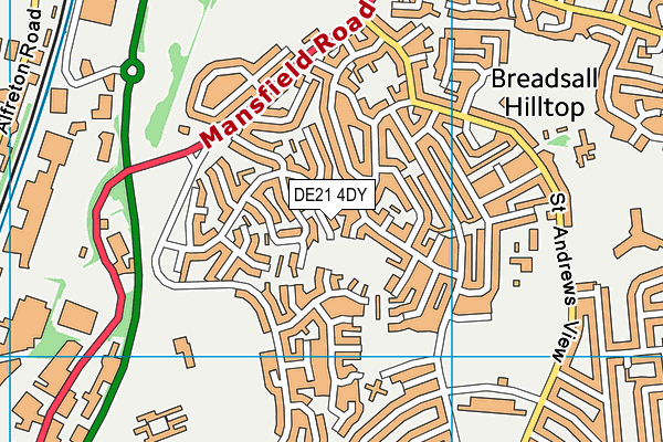 DE21 4DY map - OS VectorMap District (Ordnance Survey)