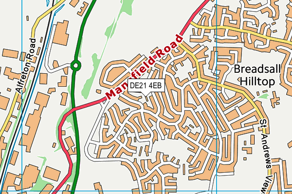 DE21 4EB map - OS VectorMap District (Ordnance Survey)