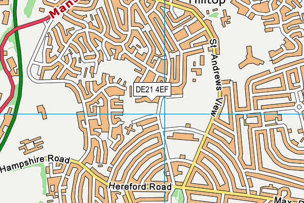 DE21 4EF map - OS VectorMap District (Ordnance Survey)
