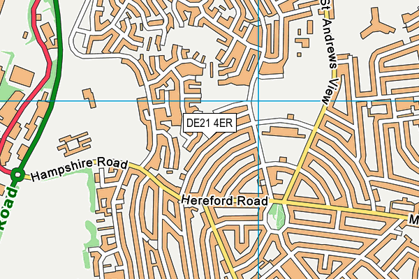 DE21 4ER map - OS VectorMap District (Ordnance Survey)