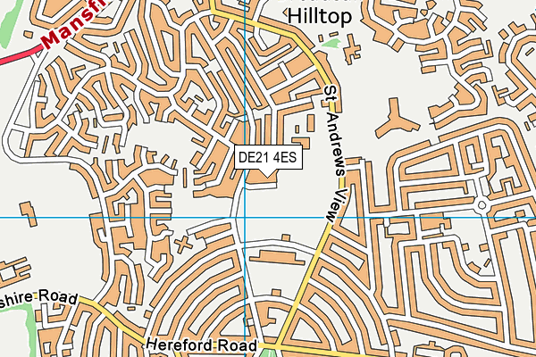 DE21 4ES map - OS VectorMap District (Ordnance Survey)