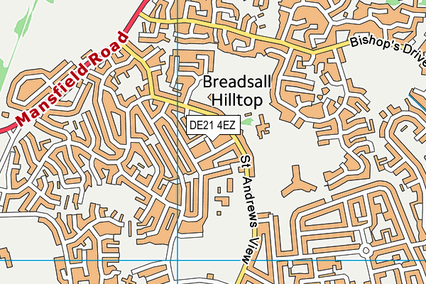 DE21 4EZ map - OS VectorMap District (Ordnance Survey)