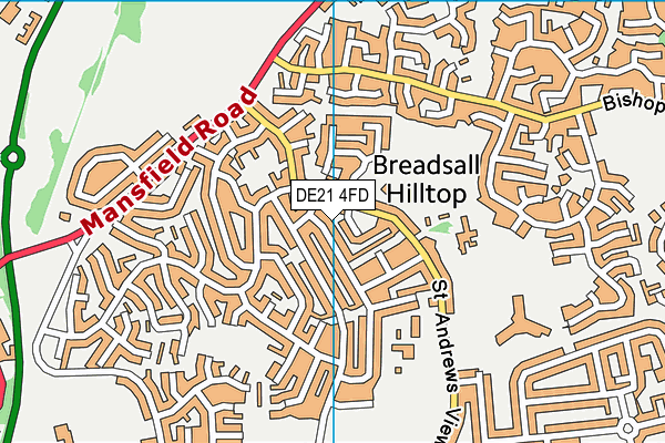 DE21 4FD map - OS VectorMap District (Ordnance Survey)