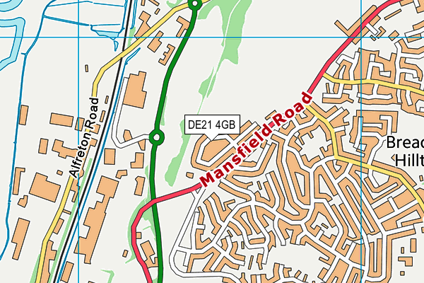 DE21 4GB map - OS VectorMap District (Ordnance Survey)