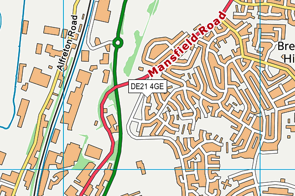 DE21 4GE map - OS VectorMap District (Ordnance Survey)