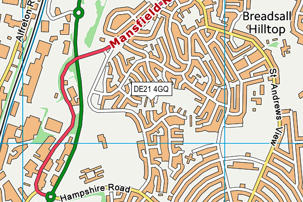 DE21 4GQ map - OS VectorMap District (Ordnance Survey)