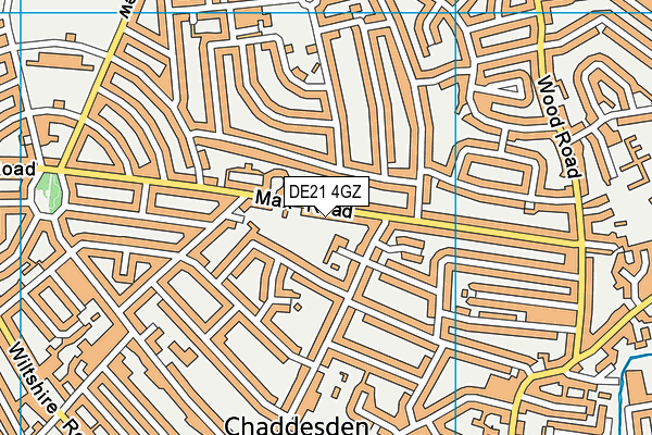 DE21 4GZ map - OS VectorMap District (Ordnance Survey)