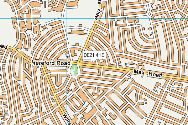 DE21 4HE map - OS VectorMap District (Ordnance Survey)
