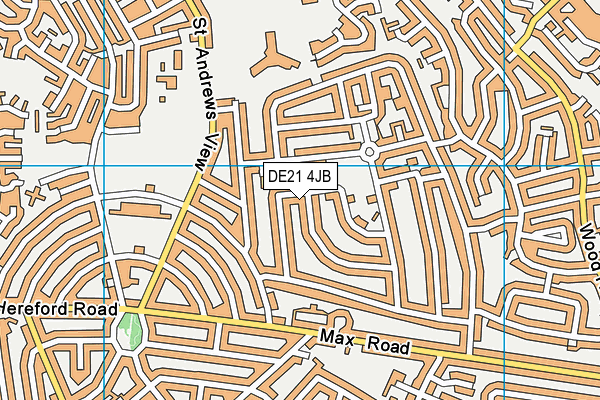 DE21 4JB map - OS VectorMap District (Ordnance Survey)