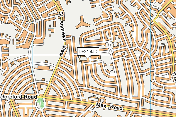 DE21 4JD map - OS VectorMap District (Ordnance Survey)