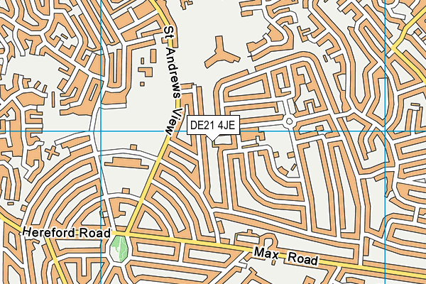 DE21 4JE map - OS VectorMap District (Ordnance Survey)