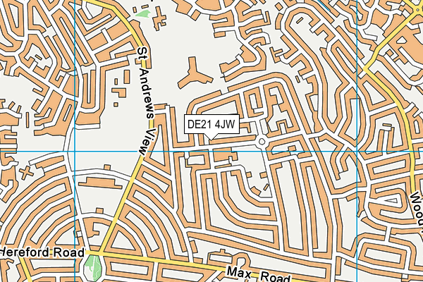 DE21 4JW map - OS VectorMap District (Ordnance Survey)