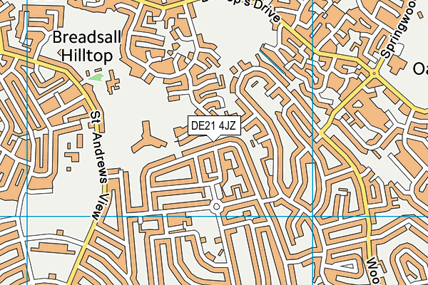 DE21 4JZ map - OS VectorMap District (Ordnance Survey)