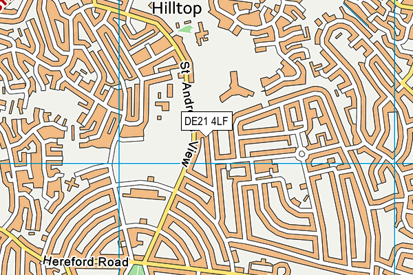 DE21 4LF map - OS VectorMap District (Ordnance Survey)