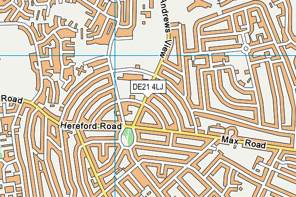 DE21 4LJ map - OS VectorMap District (Ordnance Survey)