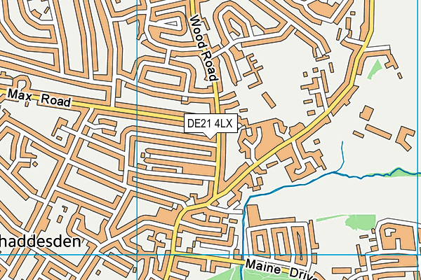 DE21 4LX map - OS VectorMap District (Ordnance Survey)