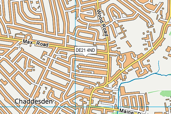 DE21 4ND map - OS VectorMap District (Ordnance Survey)