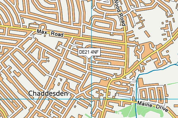 DE21 4NF map - OS VectorMap District (Ordnance Survey)