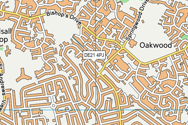 DE21 4PJ map - OS VectorMap District (Ordnance Survey)