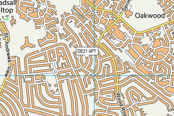 DE21 4PT map - OS VectorMap District (Ordnance Survey)