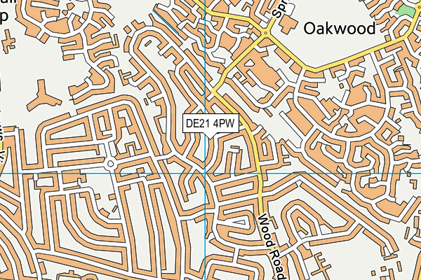 DE21 4PW map - OS VectorMap District (Ordnance Survey)