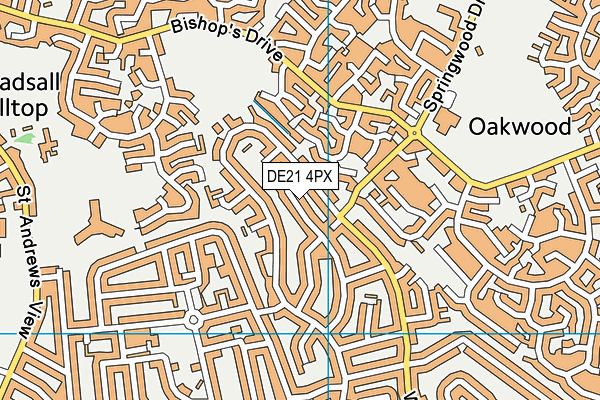 DE21 4PX map - OS VectorMap District (Ordnance Survey)