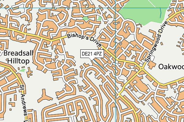 DE21 4PZ map - OS VectorMap District (Ordnance Survey)