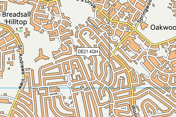 DE21 4QH map - OS VectorMap District (Ordnance Survey)