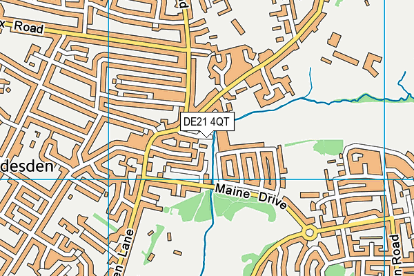DE21 4QT map - OS VectorMap District (Ordnance Survey)