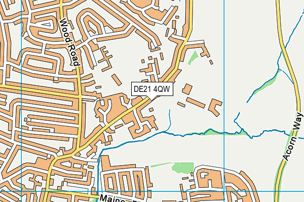 DE21 4QW map - OS VectorMap District (Ordnance Survey)
