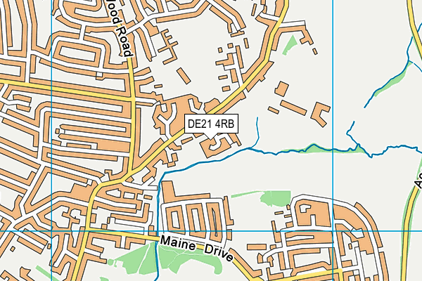 DE21 4RB map - OS VectorMap District (Ordnance Survey)
