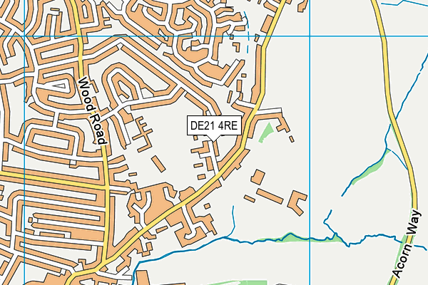 DE21 4RE map - OS VectorMap District (Ordnance Survey)