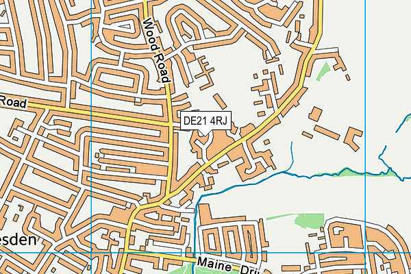 DE21 4RJ map - OS VectorMap District (Ordnance Survey)