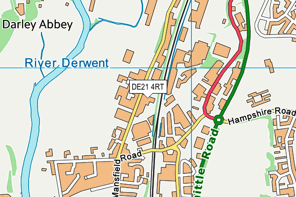 DE21 4RT map - OS VectorMap District (Ordnance Survey)