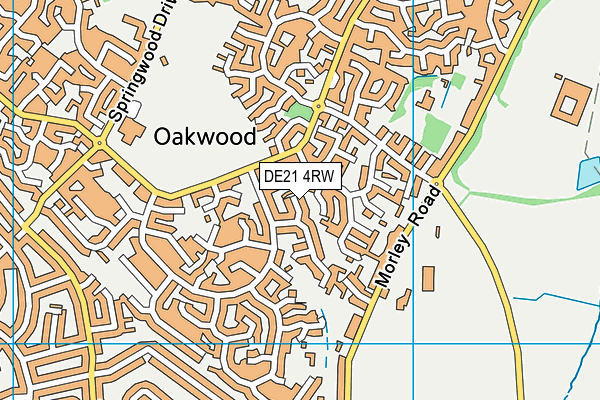 DE21 4RW map - OS VectorMap District (Ordnance Survey)