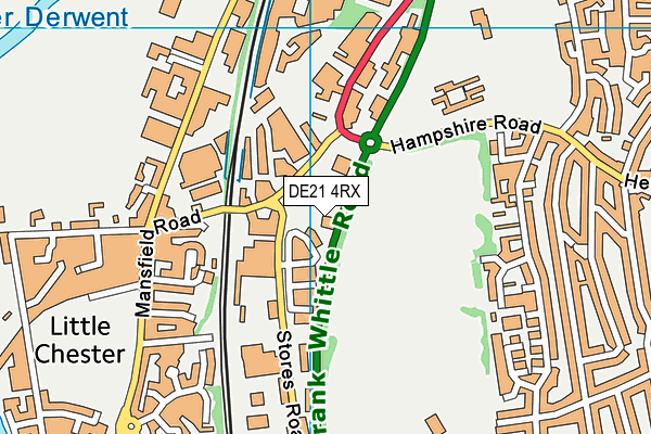 DE21 4RX map - OS VectorMap District (Ordnance Survey)
