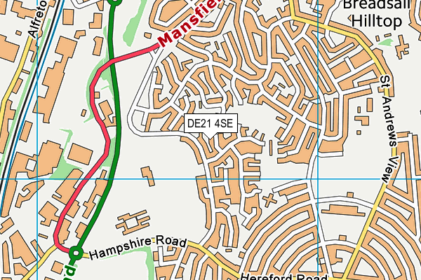 DE21 4SE map - OS VectorMap District (Ordnance Survey)