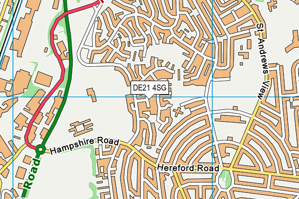 DE21 4SG map - OS VectorMap District (Ordnance Survey)