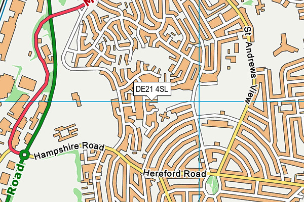 DE21 4SL map - OS VectorMap District (Ordnance Survey)