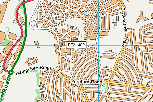 DE21 4SP map - OS VectorMap District (Ordnance Survey)