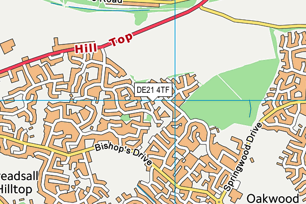 DE21 4TF map - OS VectorMap District (Ordnance Survey)