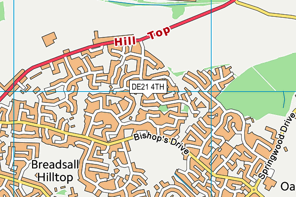 DE21 4TH map - OS VectorMap District (Ordnance Survey)