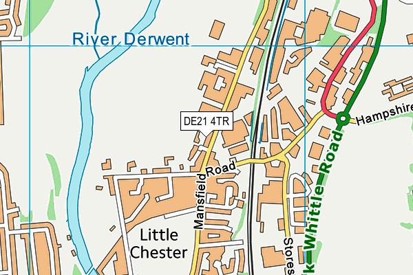 DE21 4TR map - OS VectorMap District (Ordnance Survey)