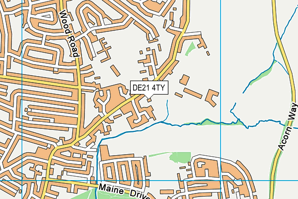 DE21 4TY map - OS VectorMap District (Ordnance Survey)