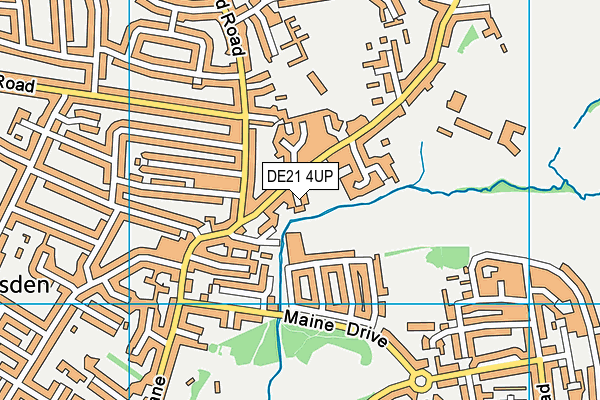 DE21 4UP map - OS VectorMap District (Ordnance Survey)