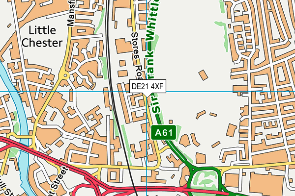 DE21 4XF map - OS VectorMap District (Ordnance Survey)