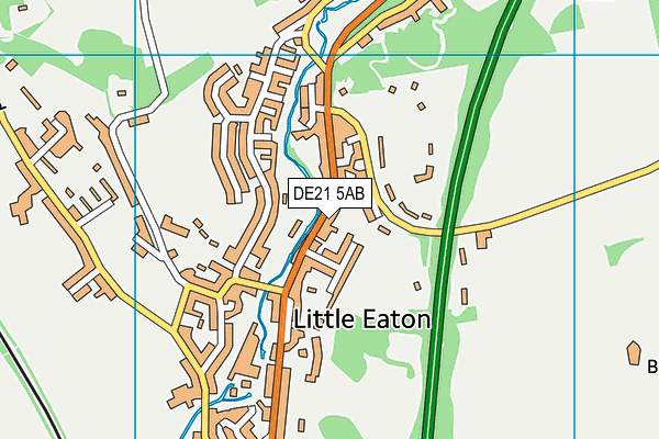 Little Eaton Primary School map (DE21 5AB) - OS VectorMap District (Ordnance Survey)