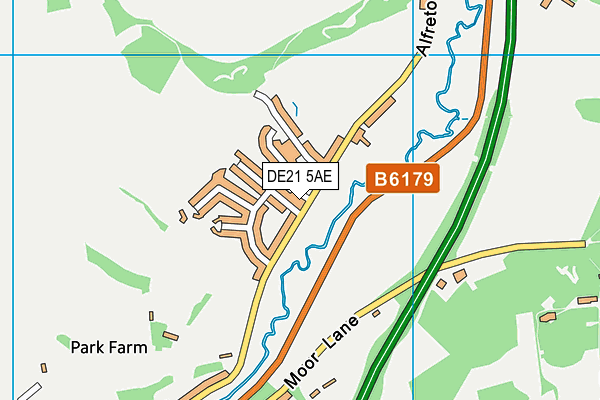DE21 5AE map - OS VectorMap District (Ordnance Survey)
